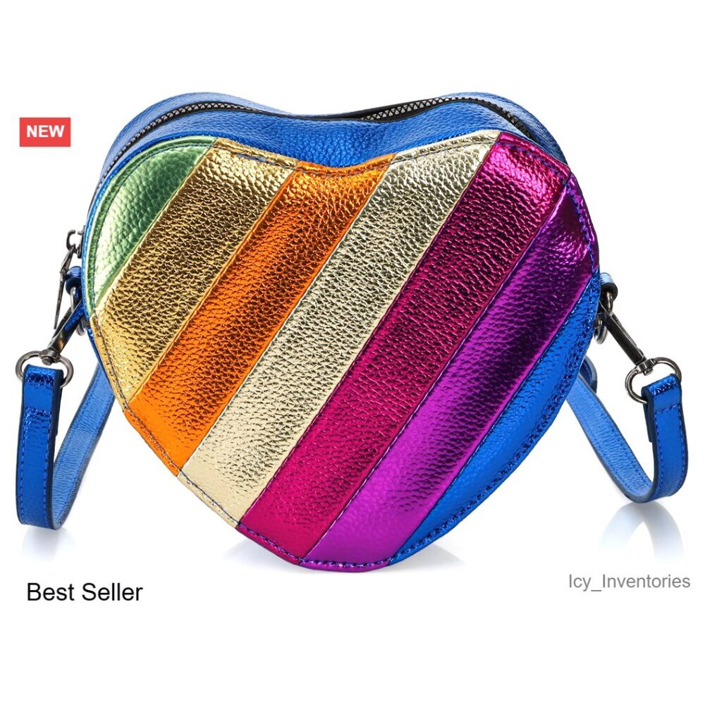 Heart Crossbody Bag with Adjustable Strap, PU Material